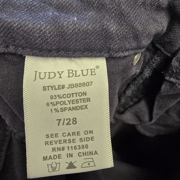 Judy Blue In the Navy Blue Wide Leg Tummy Control Crops Jeans Size 7 - Picture 6 of 9